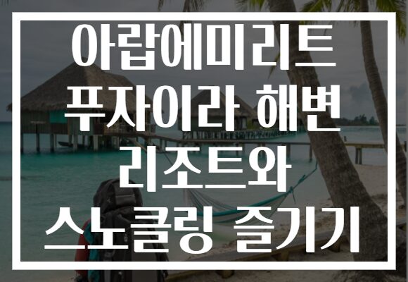 아랍에미리트 푸자이라 해변 리조트와 스노클링 즐기기