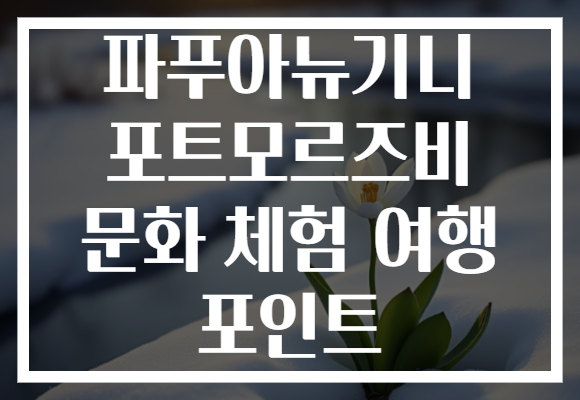 파푸아뉴기니 포트모르즈비 문화 체험 여행 포인트