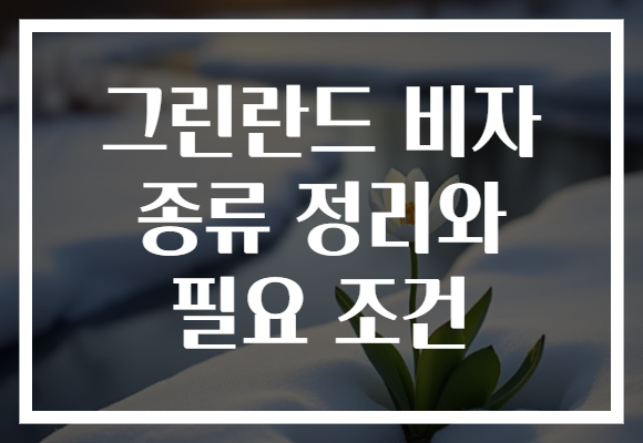 그린란드 비자 종류 정리와 필요 조건