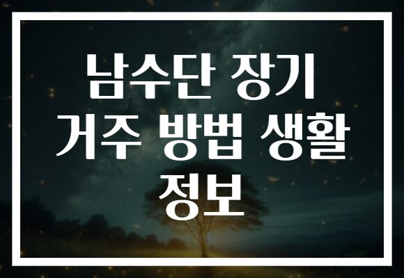 남수단 장기 거주 방법 생활 정보