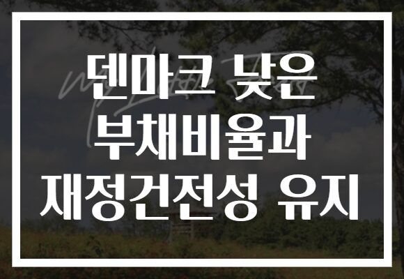 덴마크 낮은 부채비율과 재정건전성 유지