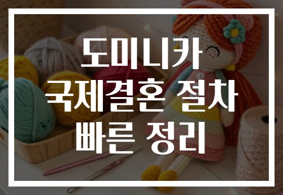 도미니카 국제결혼 절차 빠른 정리