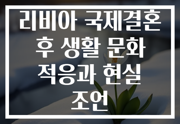 리비아 국제결혼 후 생활 문화 적응과 현실 조언