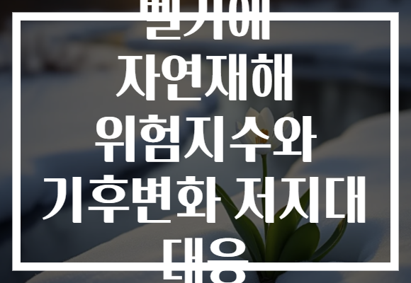벨기에 자연재해 위험지수와 기후변화 저지대 대응