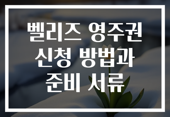 벨리즈 영주권 신청 방법과 준비 서류