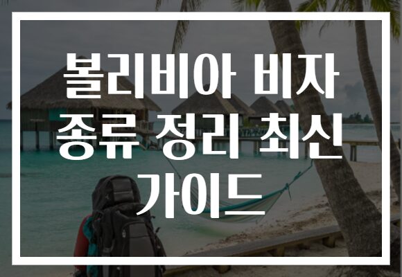 볼리비아 비자 종류 정리 최신 가이드
