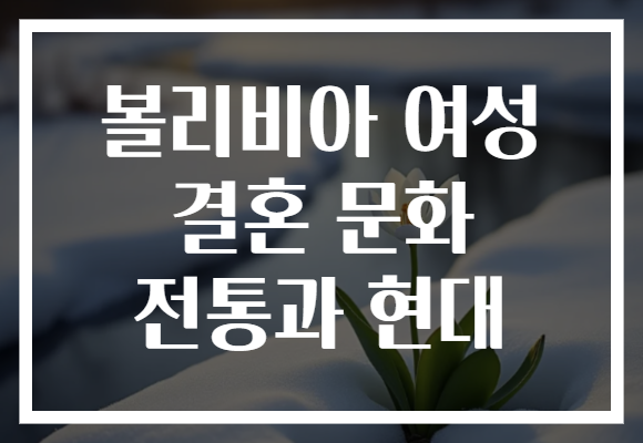 볼리비아 여성 결혼 문화 전통과 현대