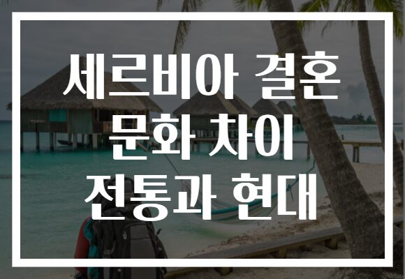 세르비아 결혼 문화 차이 전통과 현대
