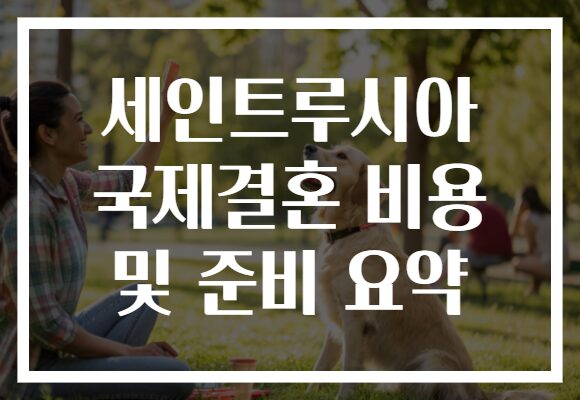세인트루시아 국제결혼 비용 및 준비 요약