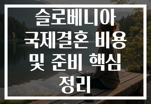 슬로베니아 국제결혼 비용 및 준비 핵심 정리