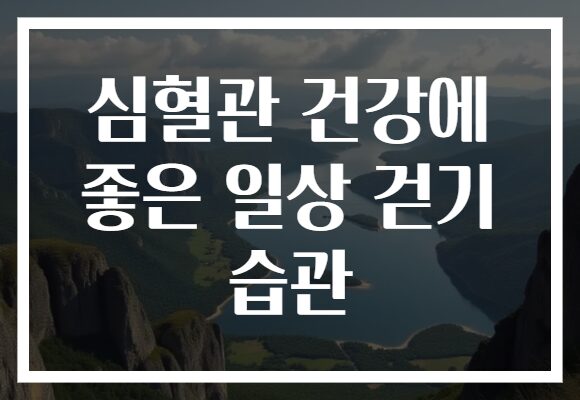 심혈관 건강에 좋은 일상 걷기 습관