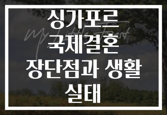 싱가포르 국제결혼 장단점과 생활 실태