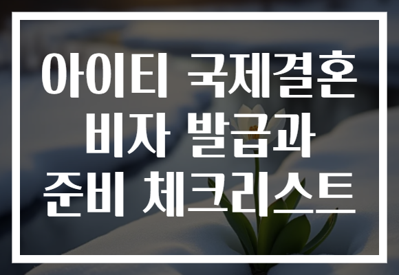 아이티 국제결혼 비자 발급과 준비 체크리스트