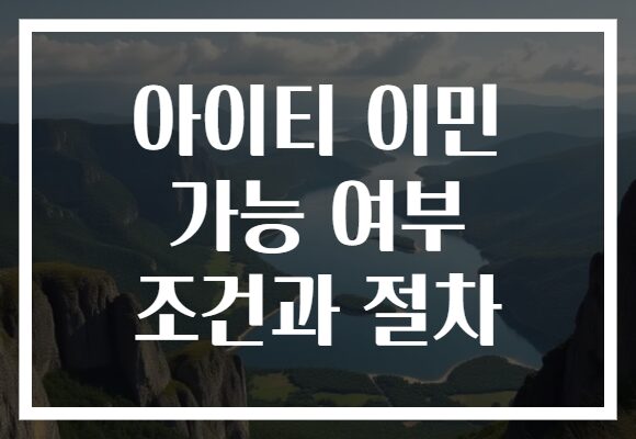 아이티 이민 가능 여부 조건과 절차