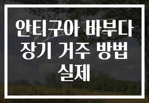 안티구아 바부다 장기 거주 방법 실제