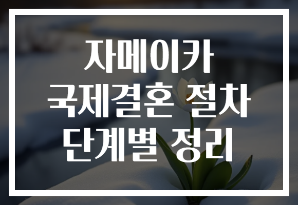 자메이카 국제결혼 절차 단계별 정리