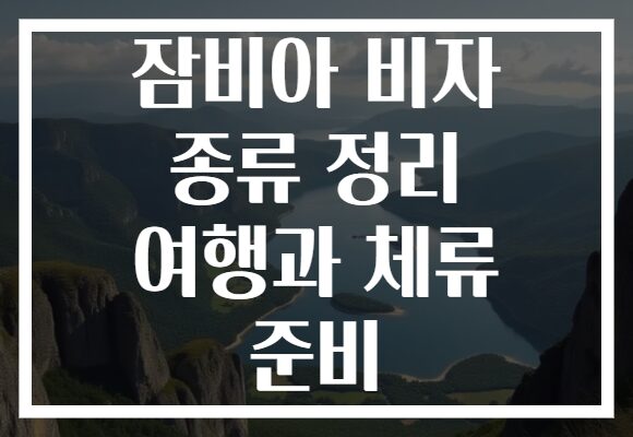 잠비아 비자 종류 정리 여행과 체류 준비
