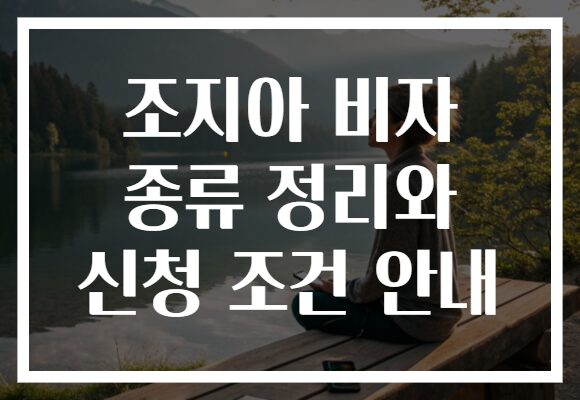 조지아 비자 종류 정리와 신청 조건 안내