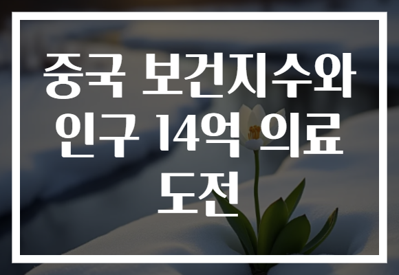중국 보건지수와 인구 14억 의료 도전