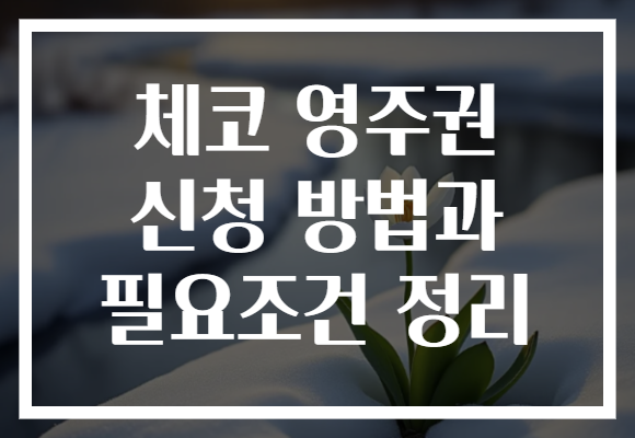체코 영주권 신청 방법과 필요조건 정리
