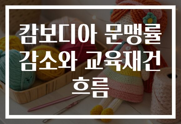 캄보디아 문맹률 감소와 교육재건 흐름
