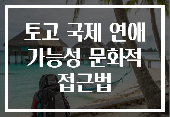 토고 국제 연애 가능성 문화적 접근법