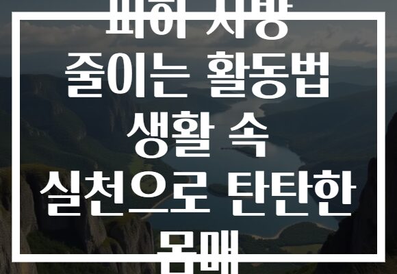 피하 지방 줄이는 활동법 생활 속 실천으로 탄탄한 몸매