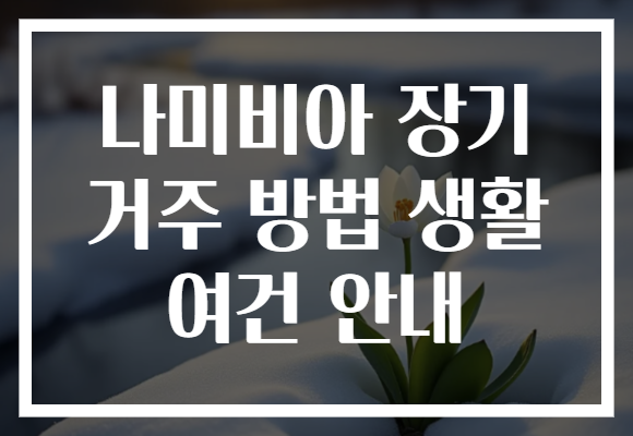 나미비아 장기 거주 방법 생활 여건 안내