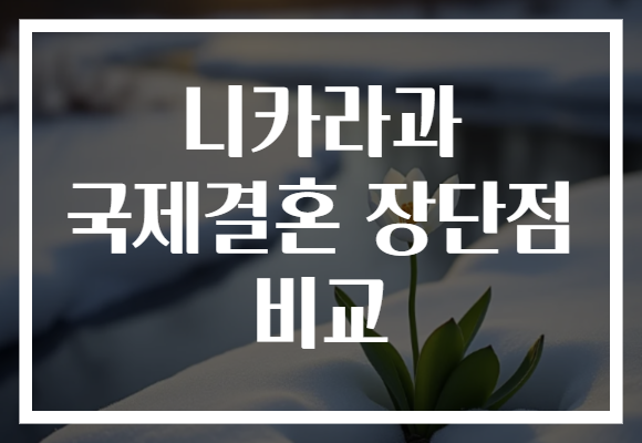 니카라과 국제결혼 장단점 비교