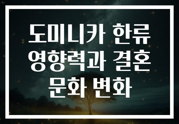 도미니카 한류 영향력과 결혼 문화 변화