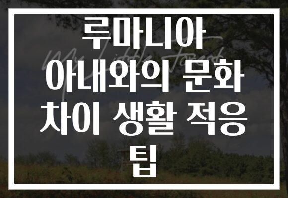 루마니아 아내와의 문화 차이 생활 적응 팁