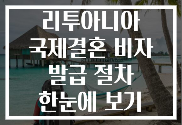 리투아니아 국제결혼 비자 발급 절차 한눈에 보기