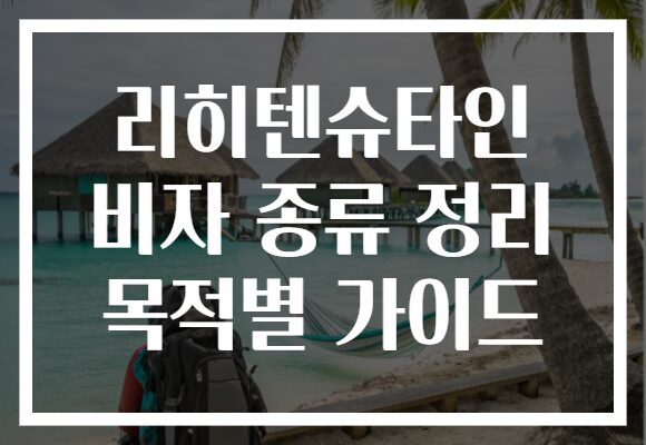 리히텐슈타인 비자 종류 정리 목적별 가이드