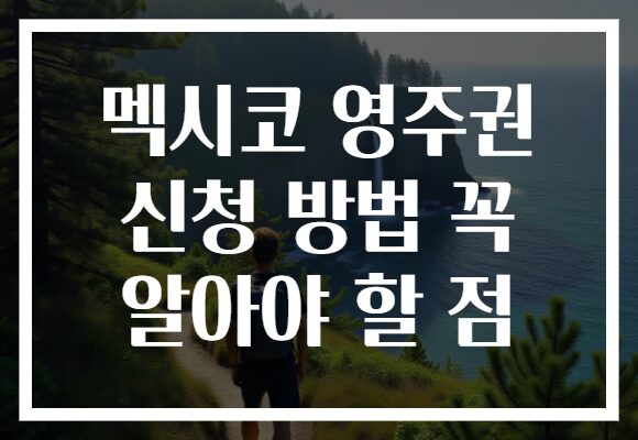 멕시코 영주권 신청 방법 꼭 알아야 할 점