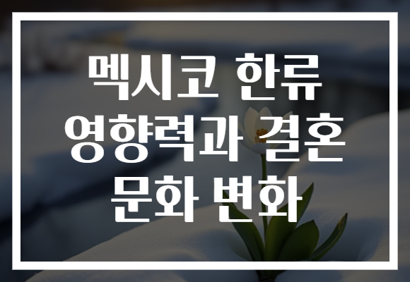 멕시코 한류 영향력과 결혼 문화 변화