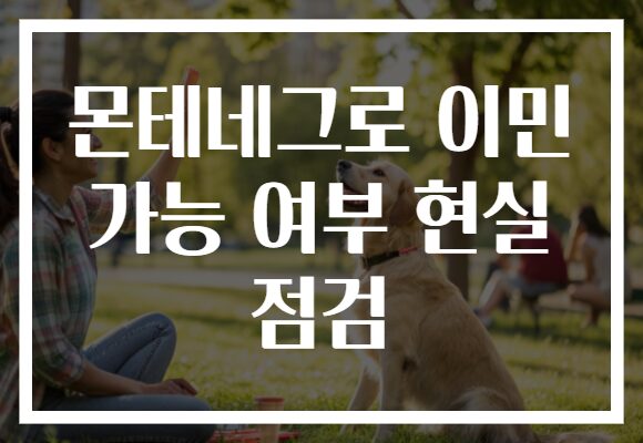 몬테네그로 이민 가능 여부 현실 점검