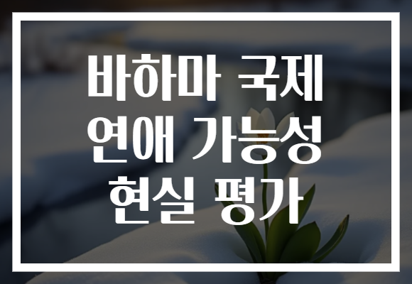 바하마 국제 연애 가능성 현실 평가