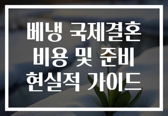 베냉 국제결혼 비용 및 준비 현실적 가이드