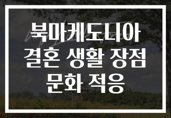 북마케도니아 결혼 생활 장점 문화 적응