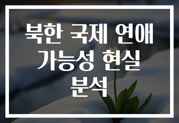 북한 국제 연애 가능성 현실 분석