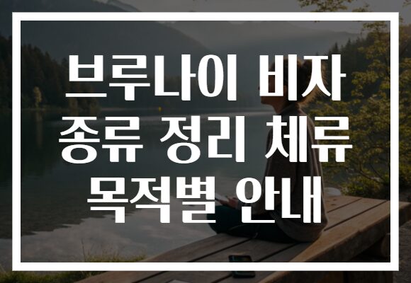 브루나이 비자 종류 정리 체류 목적별 안내