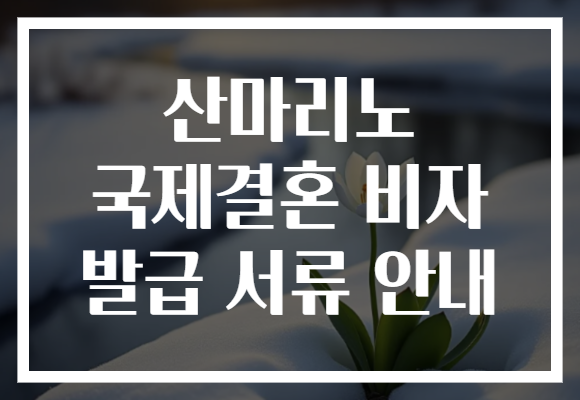 산마리노 국제결혼 비자 발급 서류 안내