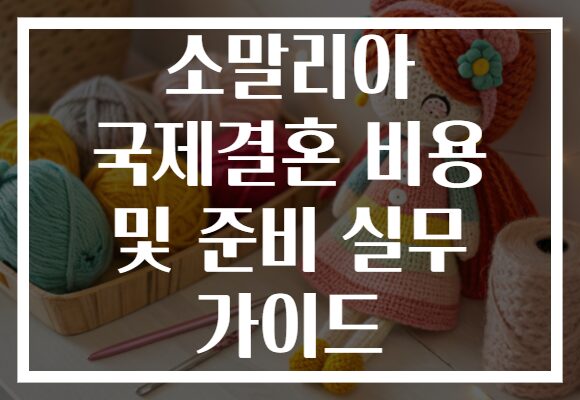 소말리아 국제결혼 비용 및 준비 실무 가이드