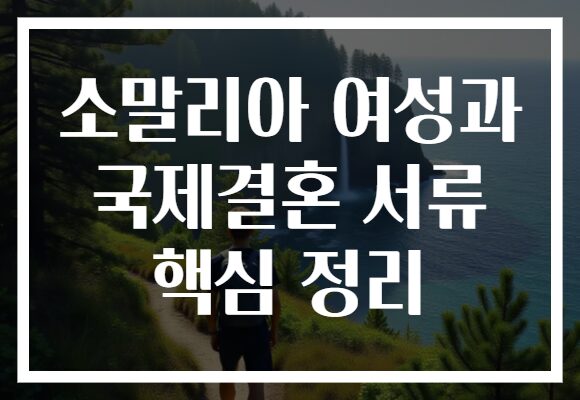 소말리아 여성과 국제결혼 서류 핵심 정리