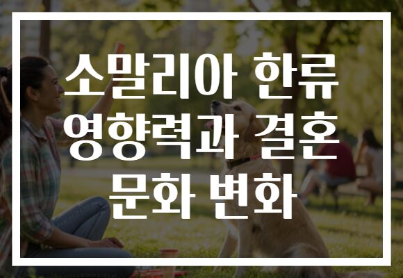 소말리아 한류 영향력과 결혼 문화 변화