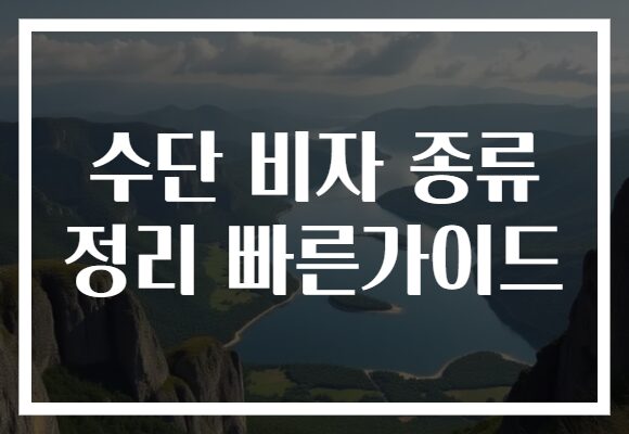 수단 비자 종류 정리 빠른가이드