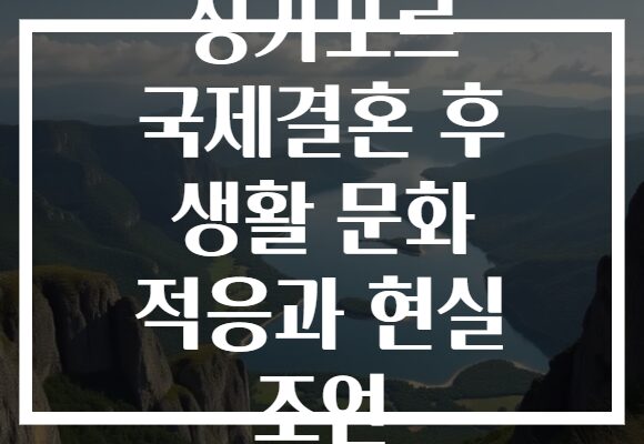 싱가포르 국제결혼 후 생활 문화 적응과 현실 조언