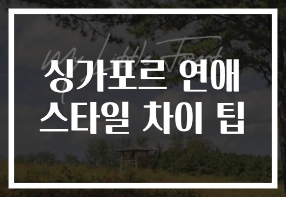 싱가포르 연애 스타일 차이 팁