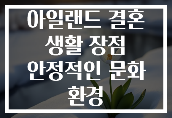 아일랜드 결혼 생활 장점 안정적인 문화 환경
