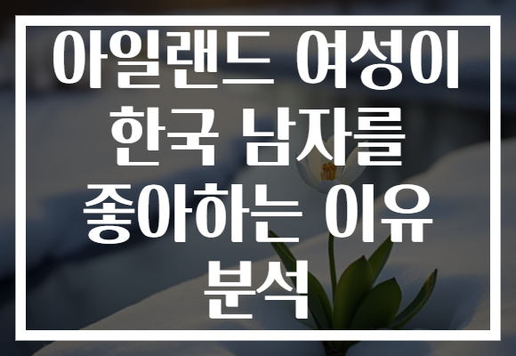 아일랜드 여성이 한국 남자를 좋아하는 이유 분석